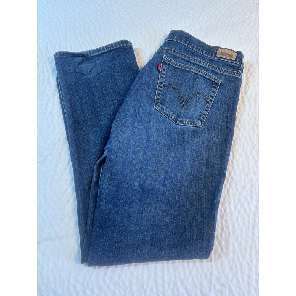 Levi Strauss 505 Straight Leg Jeans Size 14‎ Long Medium Wash Red Tab